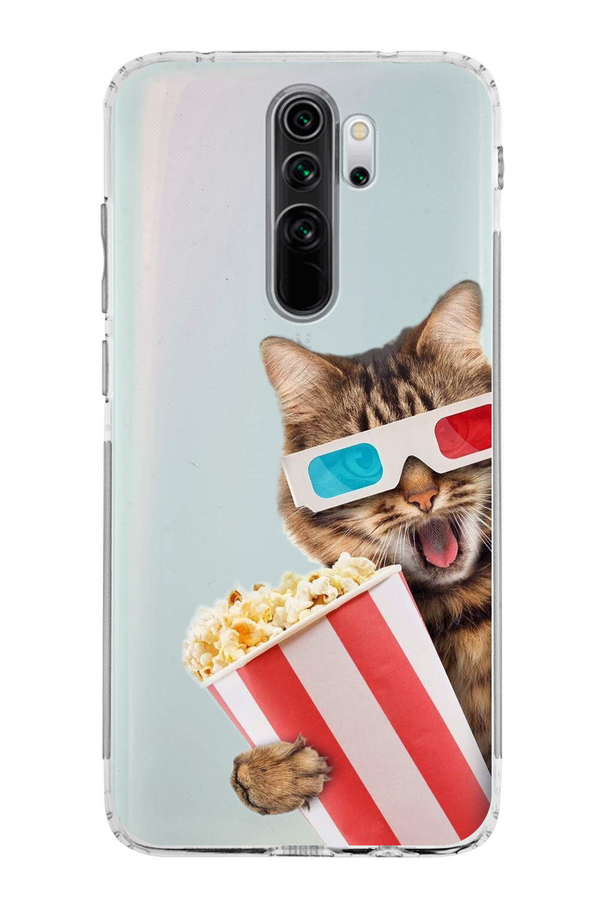 Xiaomi Redmi Note 8 Pro ile Uyumlu Kedi 1 Kamera Korumalı Şeffaf Kılıf
