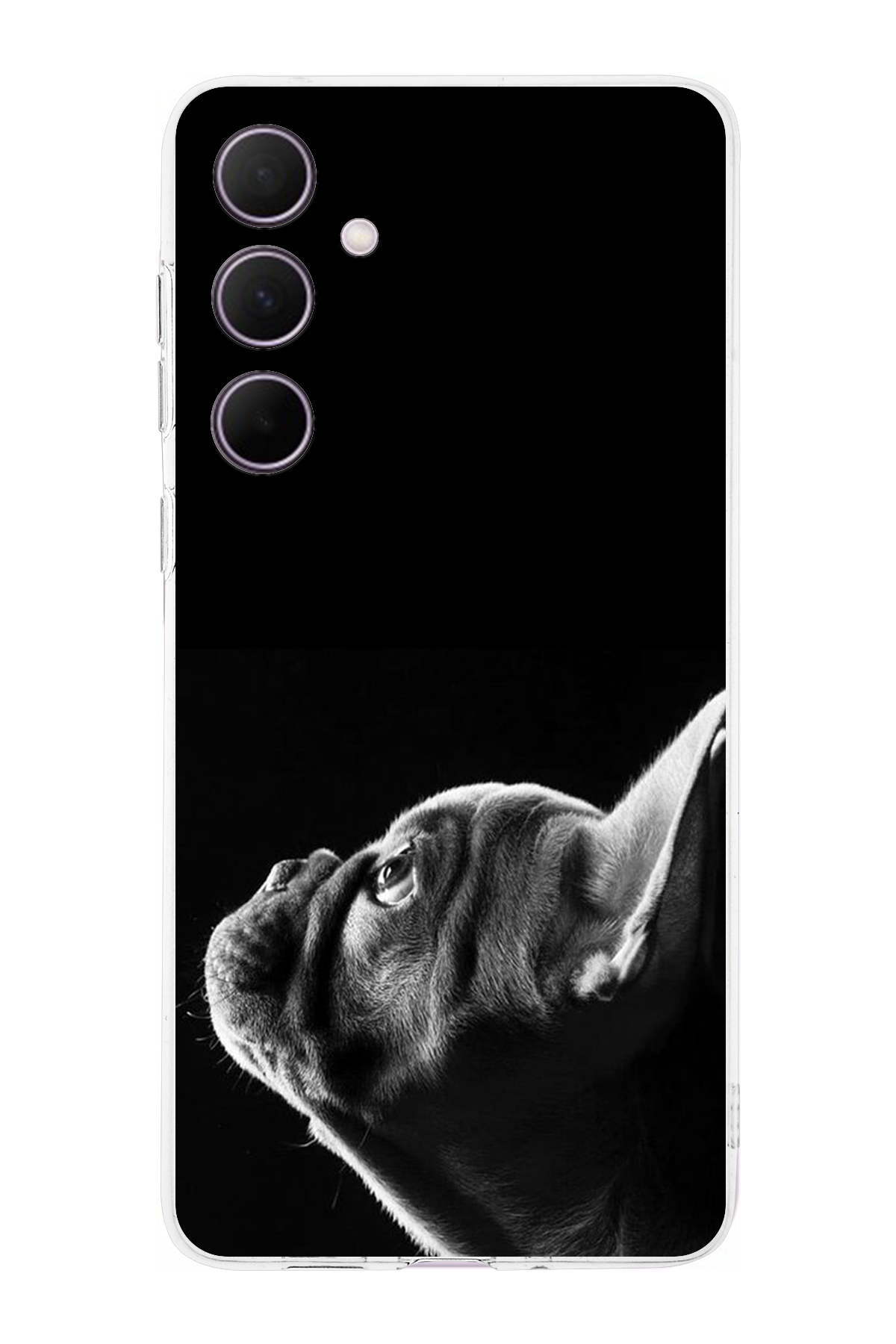 Samsung Galaxy A35 ile Uyumlu Köpek 1 Kamera Korumalı Şeffaf Kılıf