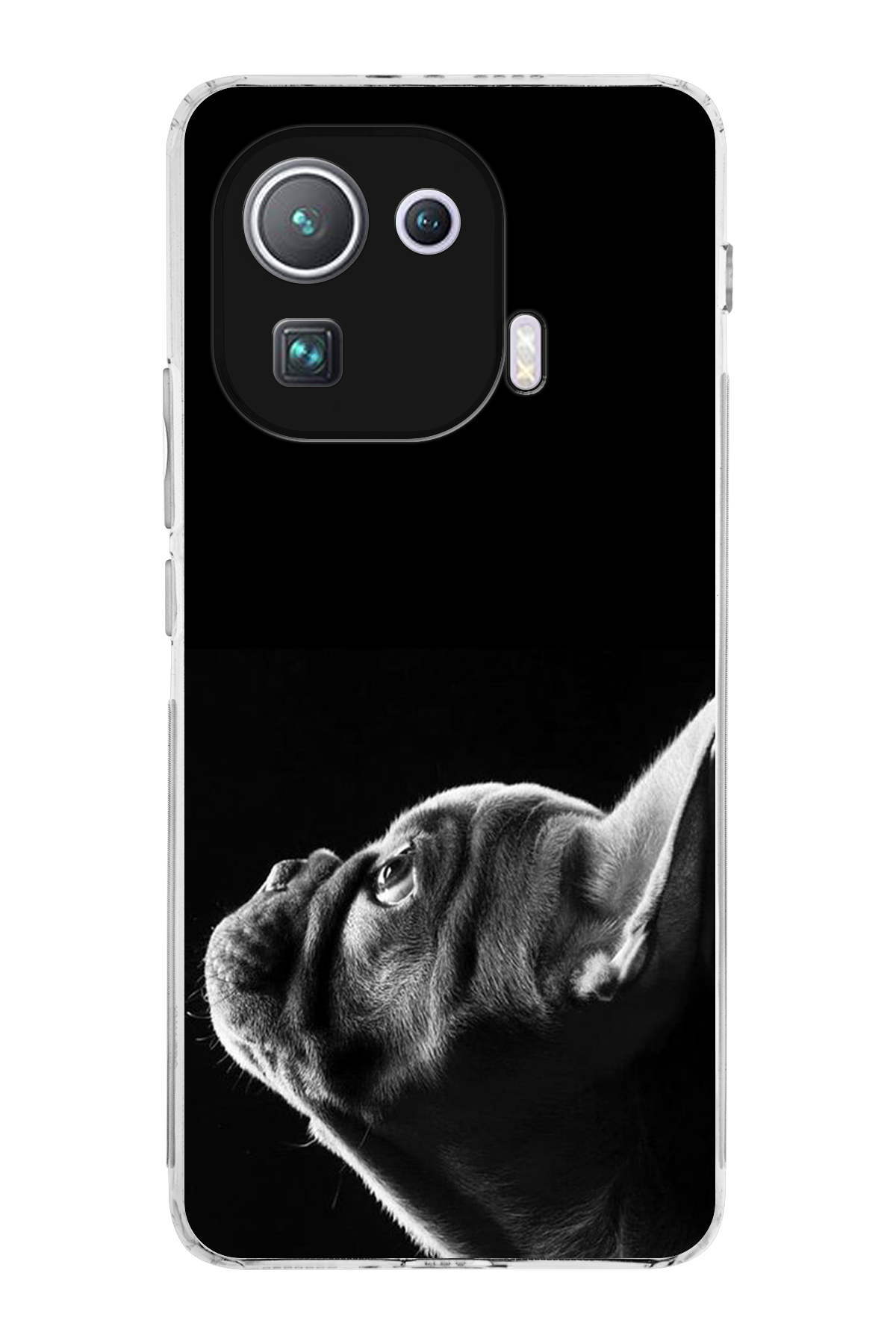 Xiaomi Mi 11 Pro ile Uyumlu Köpek 1 Kamera Korumalı Şeffaf Kılıf