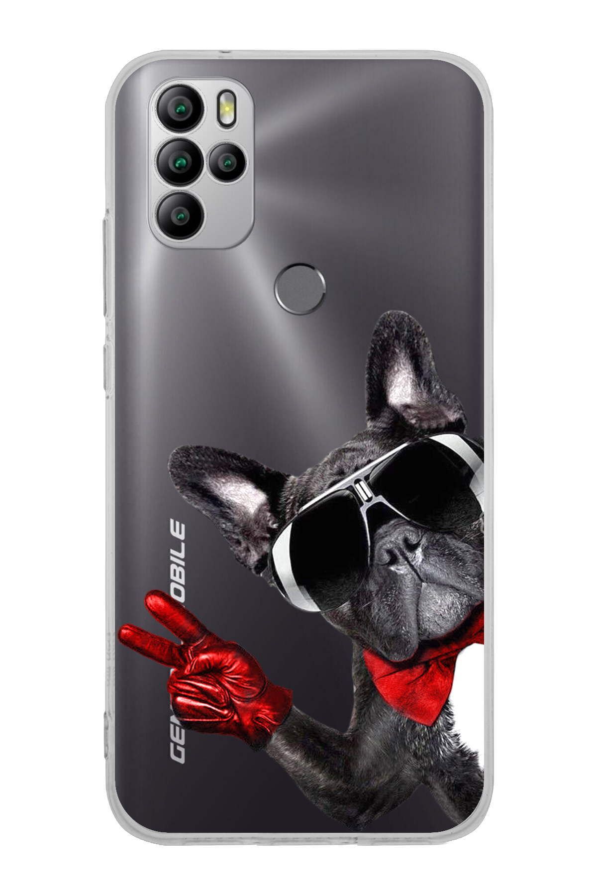 General Mobile GM 21 Pro ile Uyumlu Köpek 2 Kamera Korumalı Şeffaf Kılıf