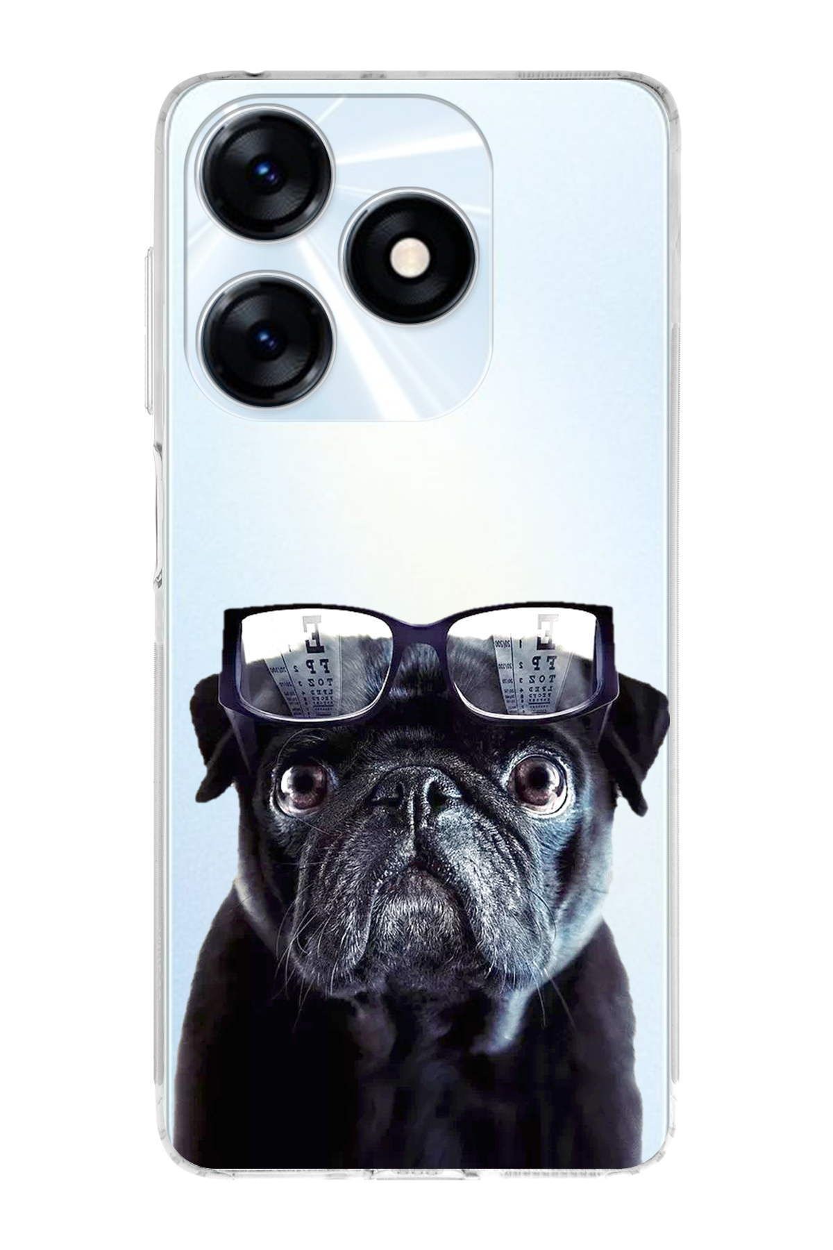 Tecno Spark 10 4G ile Uyumlu Köpek 3 Kamera Korumalı Şeffaf Kılıf