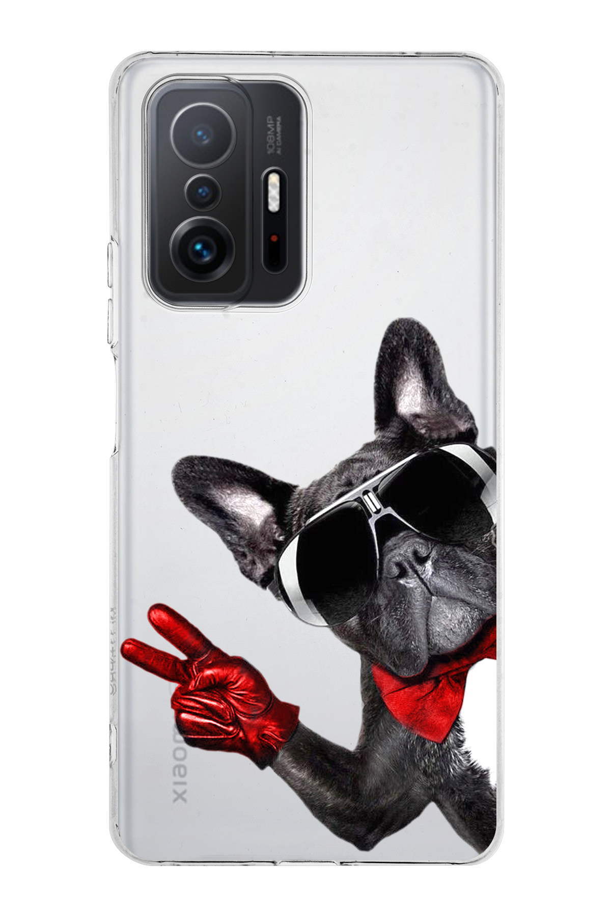 Xiaomi Mi 11T Pro ile Uyumlu Köpek 2 Kamera Korumalı Şeffaf Kılıf