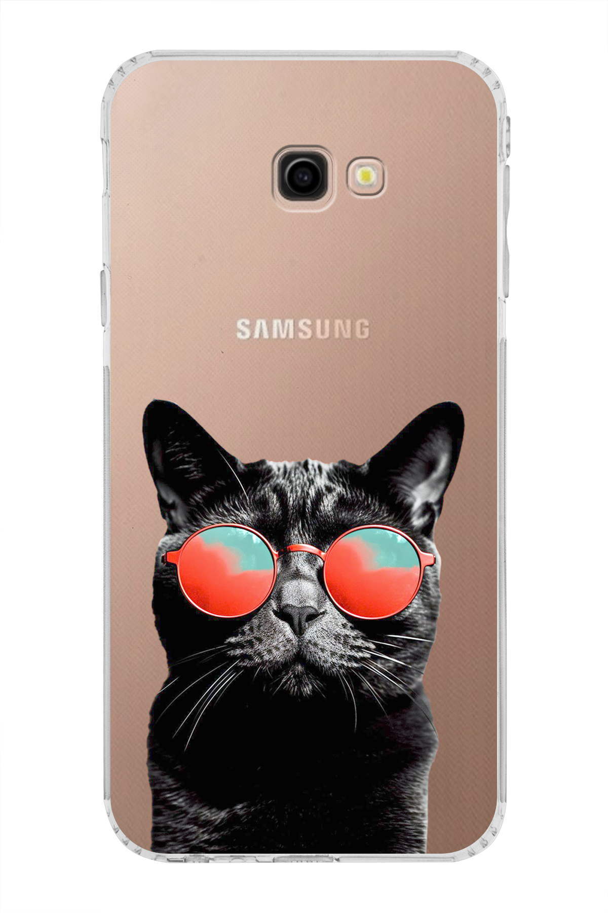 Galaxy J4+ Plus ile Uyumlu Kedi 3 Kamera Korumalı Şeffaf Kılıf