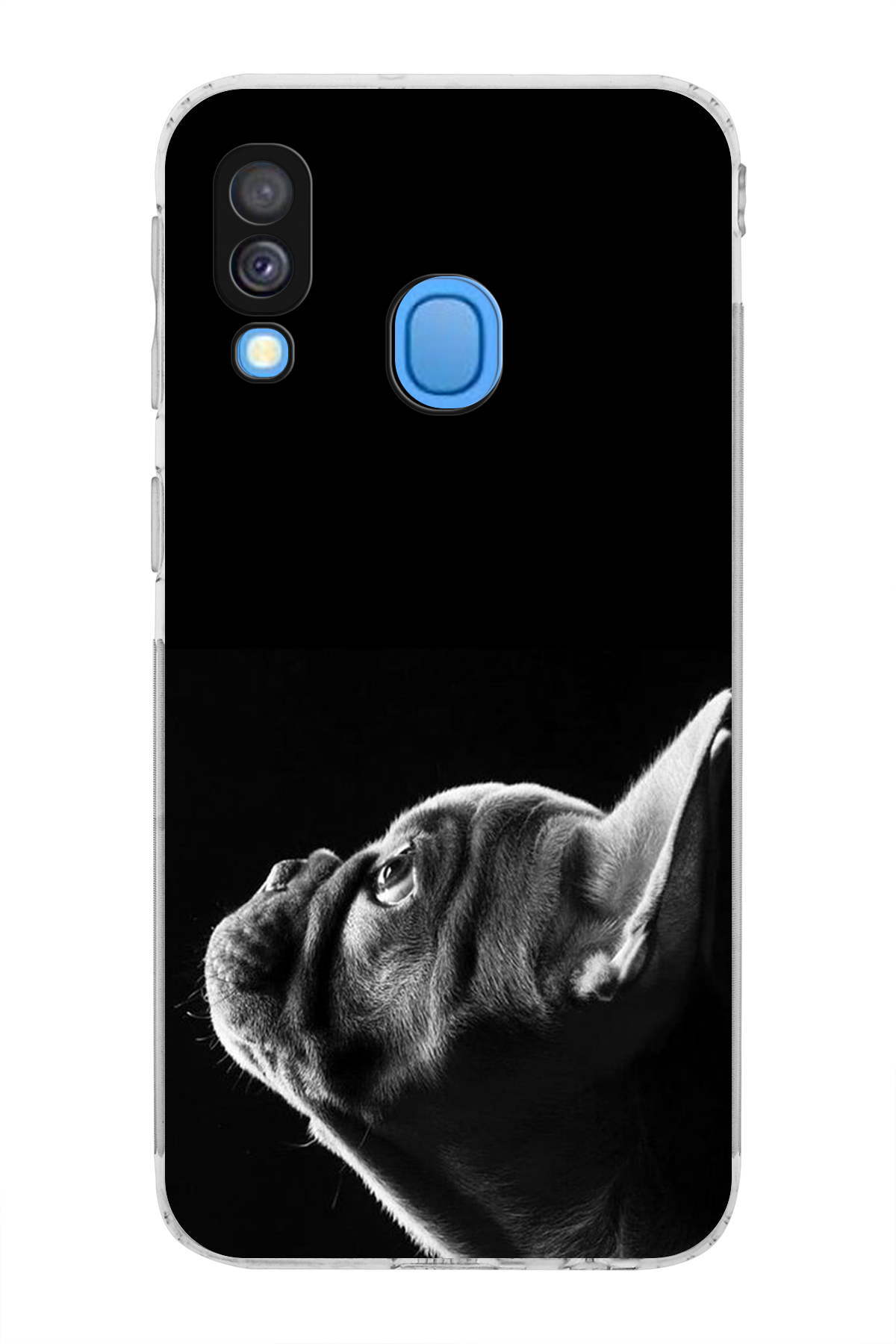 Samsung Galaxy A40 ile Uyumlu Köpek 1 Kamera Korumalı Şeffaf Kılıf