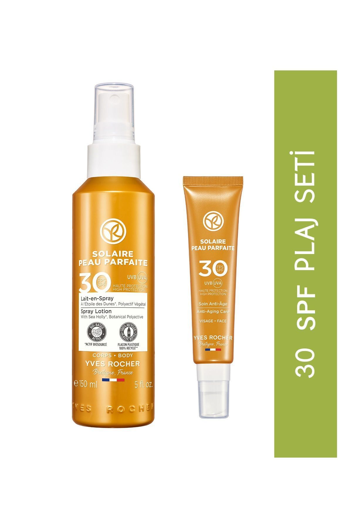 Yves Rocher Original Size 30 SPF Body Sunscreen, 30 SPF Face Sunscreen Set KeyOn3166
