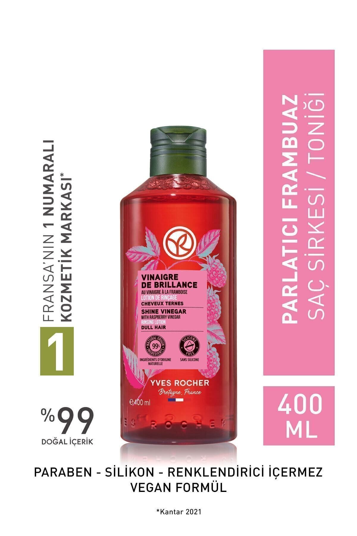 Yves Rocher BRİLLANCE Shine Raspberry Large Size Hair Vinegar - Vegan 400 Ml 42448