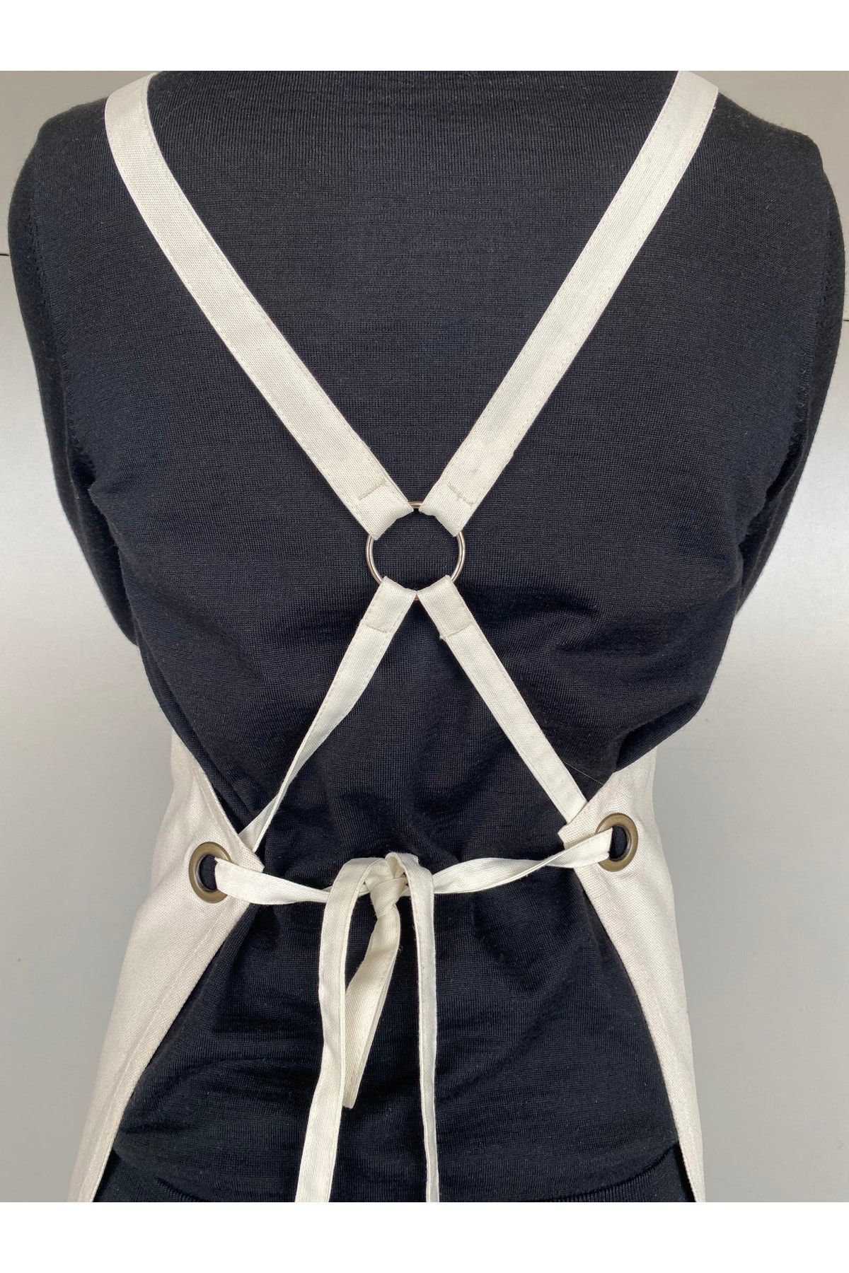apr-10-Kp-03 Apron Design - Genuine Leather Detailed Canvas 2