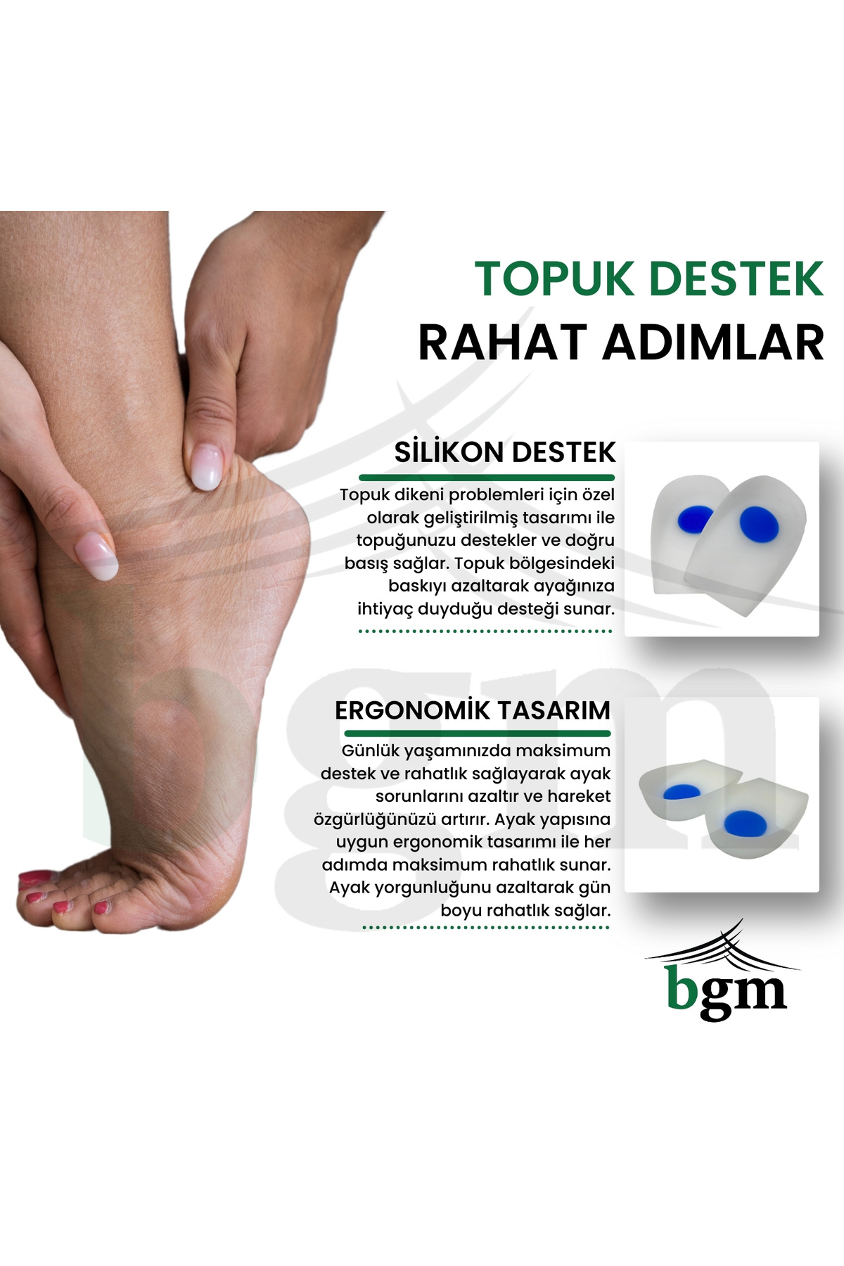 Silikon Topukluk Topuk Dikeni Tabanlık (HEEL SPUR) Yüksek Kalite Topukluk - 1 Çift 5