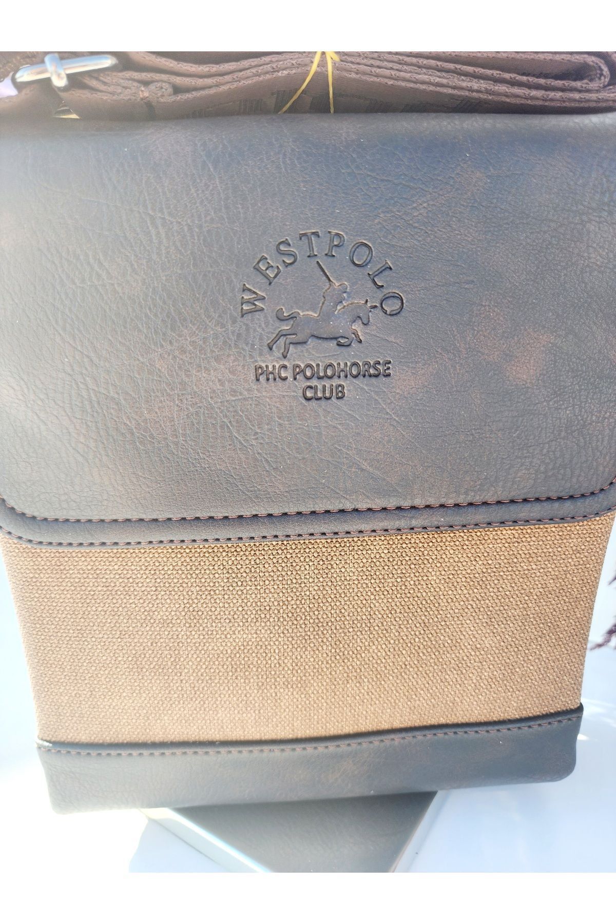 West Polo Çanta  WEST POLO ERKEK A KALİTE 1 . SINIF İŞÇİLİK KANVAS-SUNİ DERİ ( 5 GÖZLÜ ) CROSSBODY ( ÇAPRAZ ) ÇANTA - Görsel 3