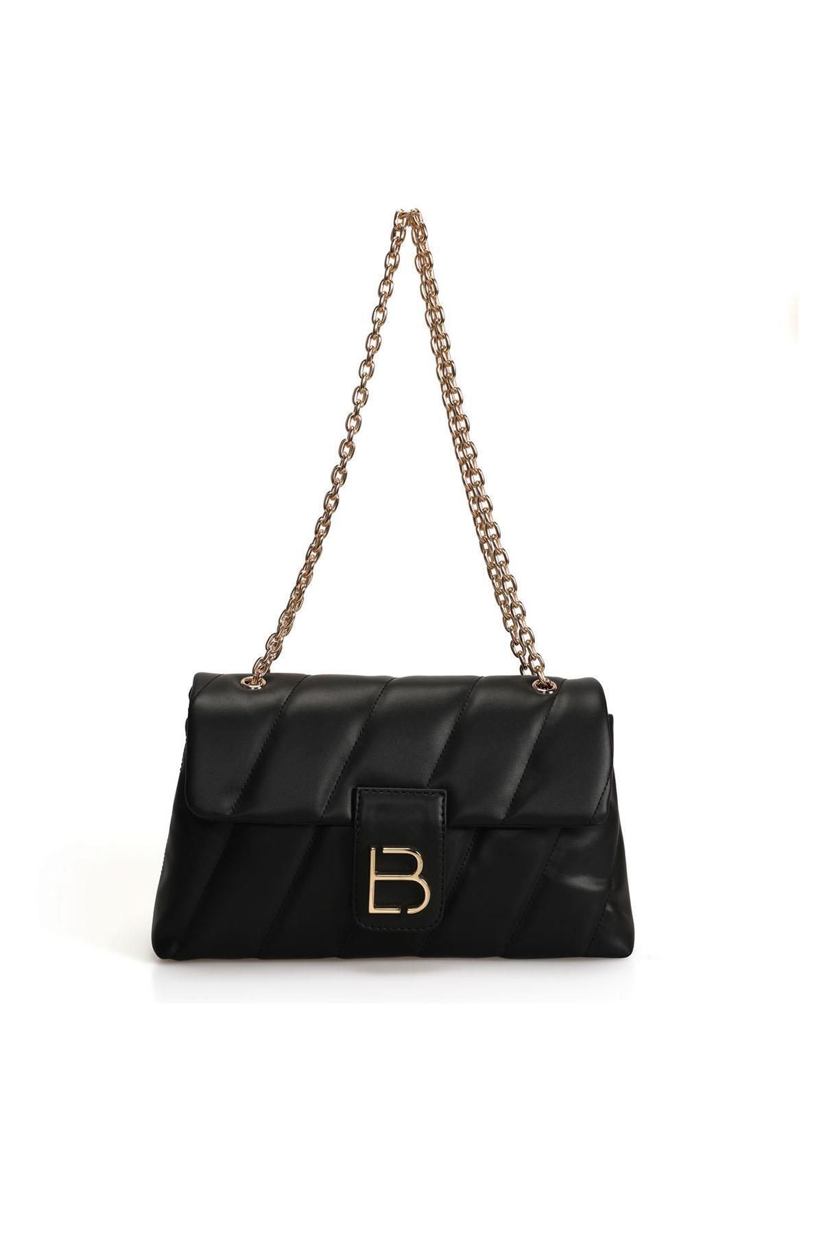 Lucky Bees-Gemusterte Damen Hand- und Schultertasche mit Kettenriemen 4