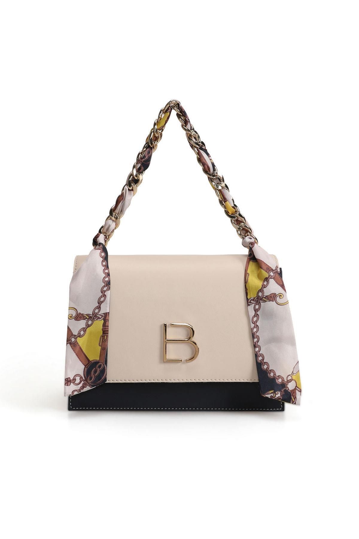 Lucky Bees-Damen Hand- und Schultertasche mit Schal-Accessoire 3