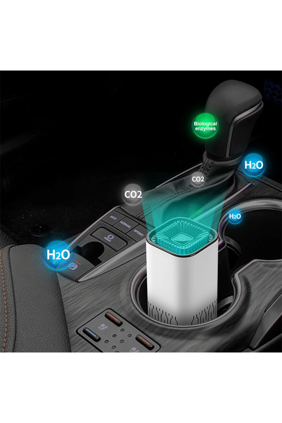 K2 Araç Mini Hava Temizleyici Taşınabilir Air Purifier Beyaz