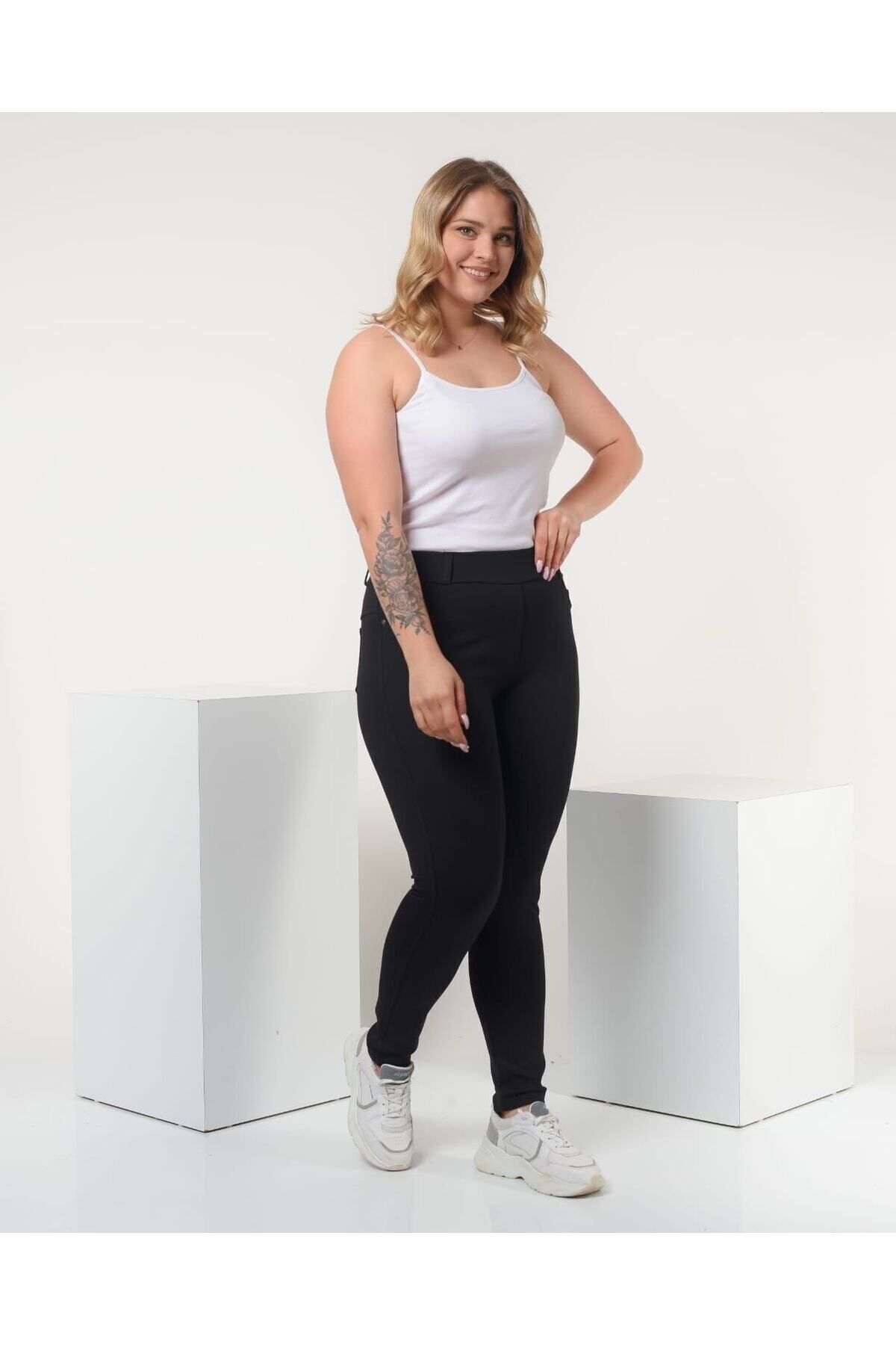 ALBAHA COLLANTS Çelik Kumaş Cepli Tayt Modeli