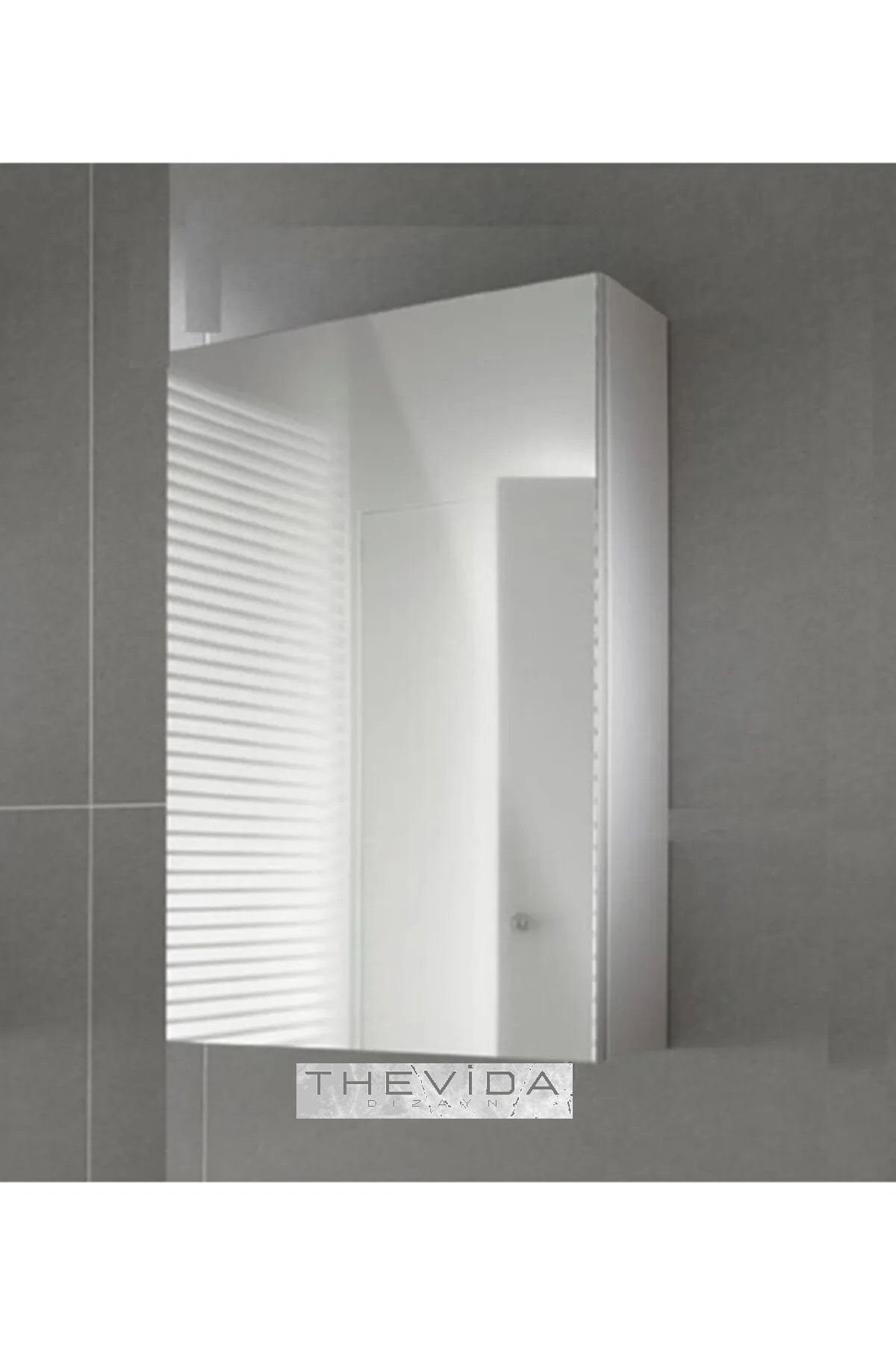 Thevida Tek Kapaklı Lavabo Üstü Aynalı Banyo Dolabı