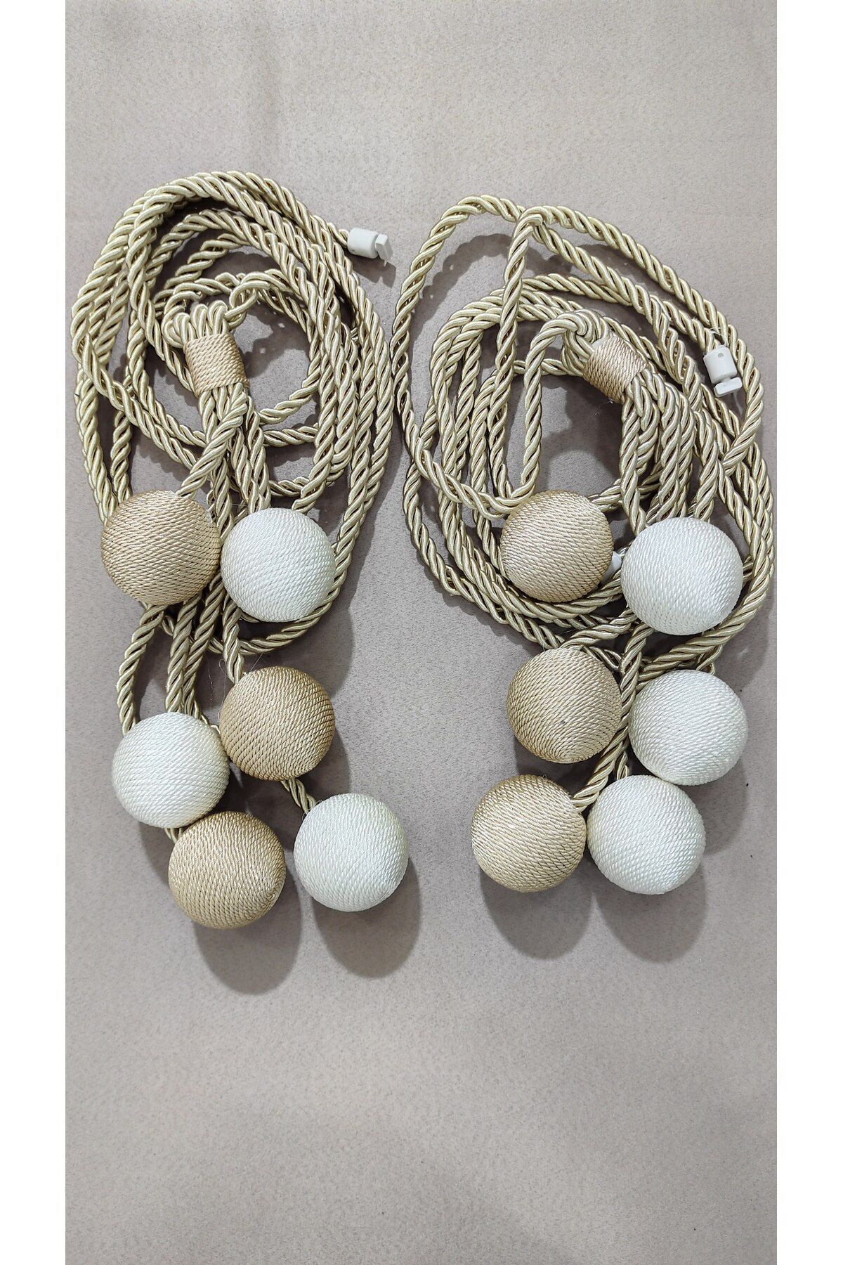 Luxury 6 Ball Backdrop Or Tulle Curtain Tying Accessory Apparatus Attach to Cornice 2 Pieces