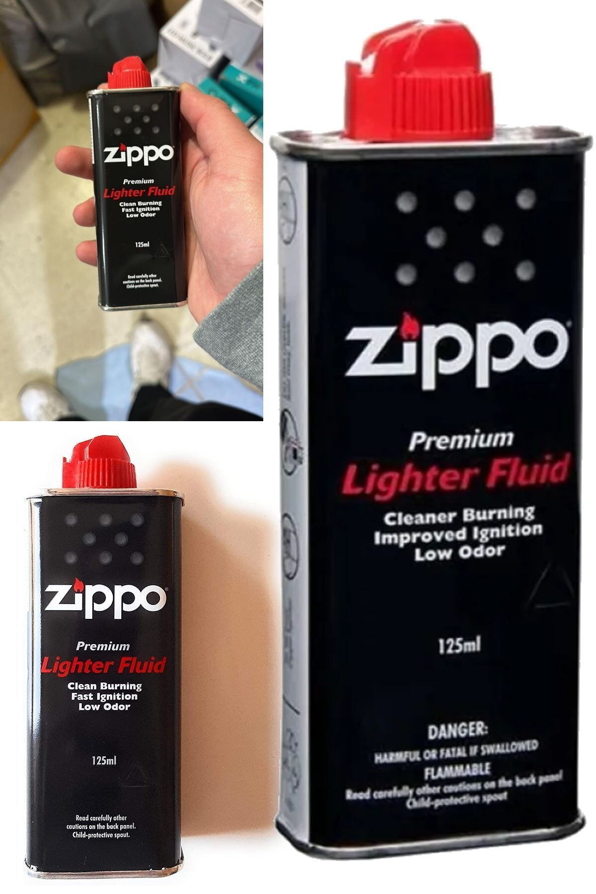 Utelips Siyah Kutu Kırmızı Kapaklı 125 Ml Zippolara Uygun Benzin Yakıtlı Çakmaklar Için Uyumlu Çakmak Benzin