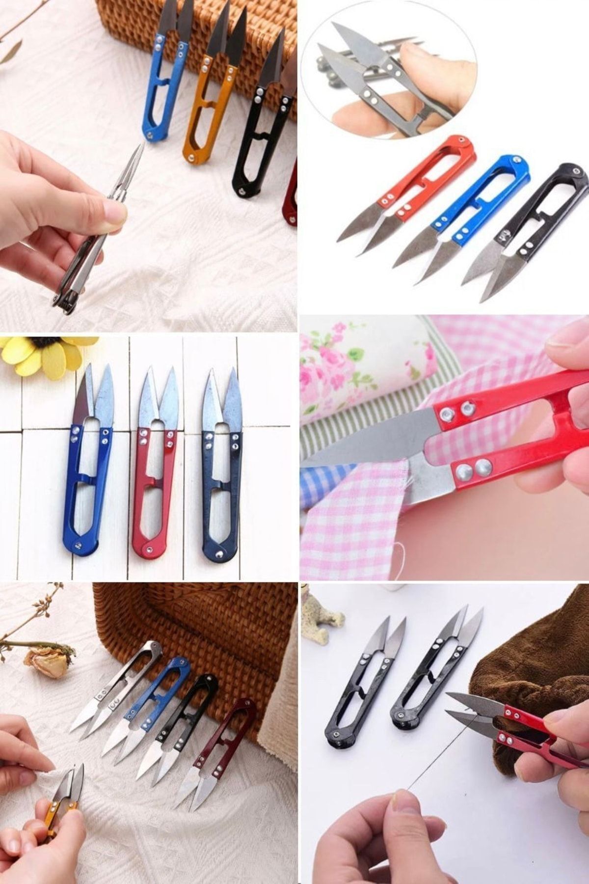 Utelips-Clothes Textile Fishing Scissors Sharp Practical Scissors Steel Cross Scissors Mini Craft Scissors Finger Scissors 6