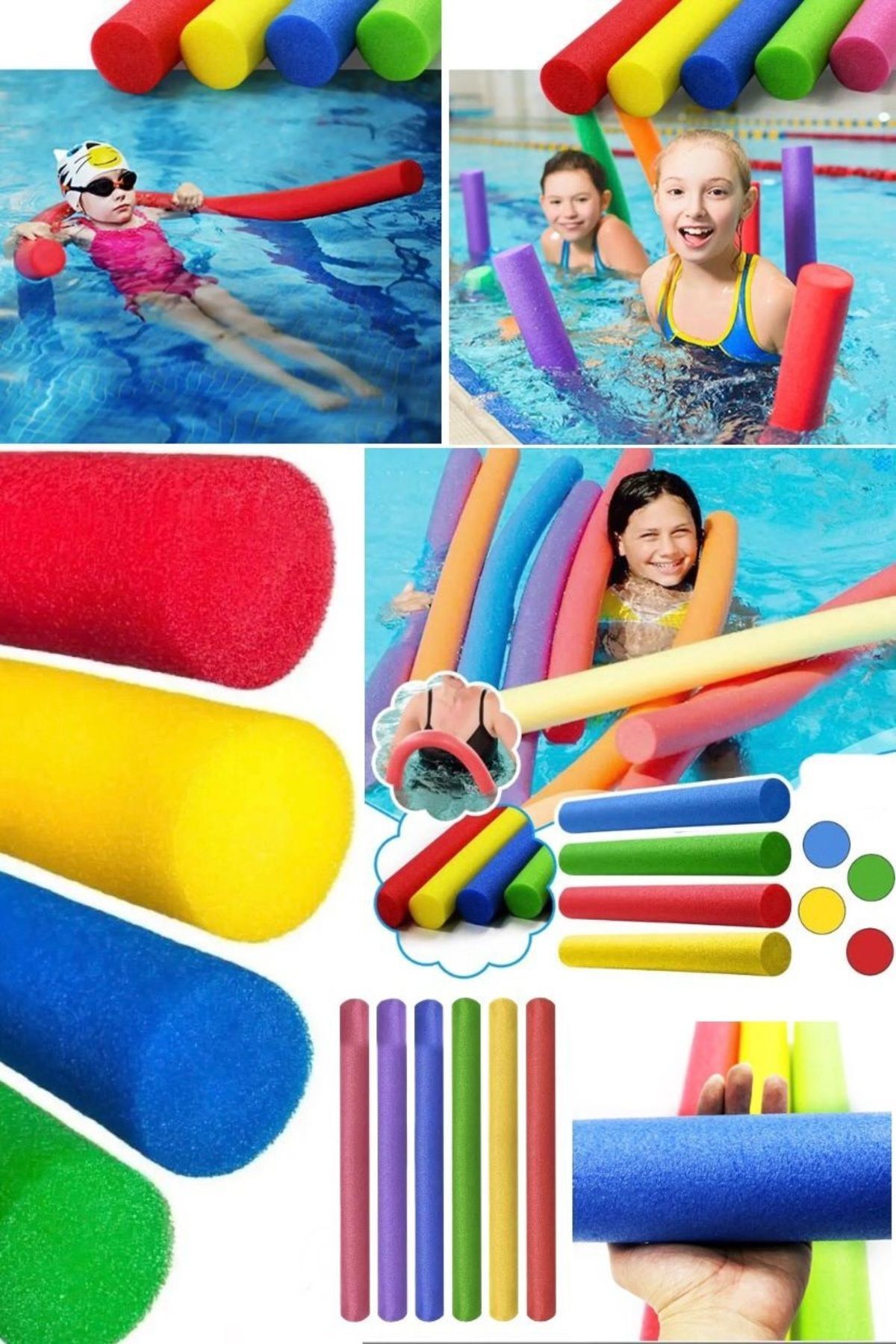 Utelips-Foam Sticks Floating Foam Sticks For Swimming Sea Pool Non-Sinking Soft Practical Learning Sticks 7
