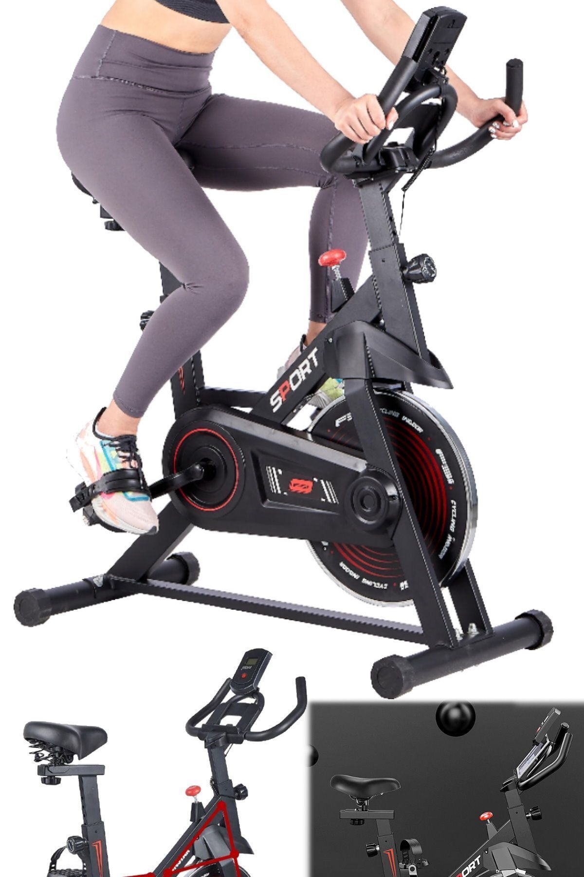 Utelips Ekranlı Egzersiz Fitness Bisikleti Dikey Pedal 120 Kg Kapasiteli Unisex Evde Pratik Taşınabilir Bike