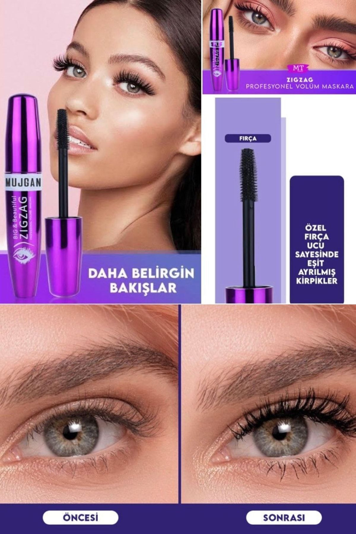 Utelips-Extra Volume Adding Zigzag Mascara Attractive Dense Mascara Zigzag Feature Lasting Non-Flowing Stylish 3