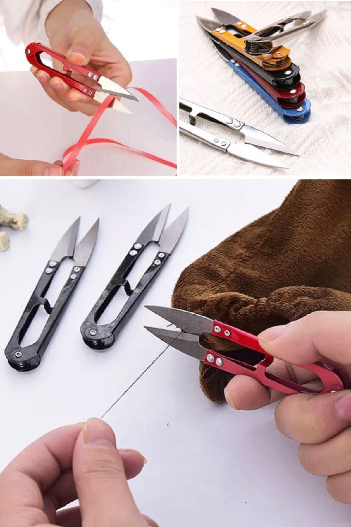 Utelips-Clothes Textile Fishing Scissors Sharp Practical Scissors Steel Cross Scissors Mini Craft Scissors Finger Scissors 5