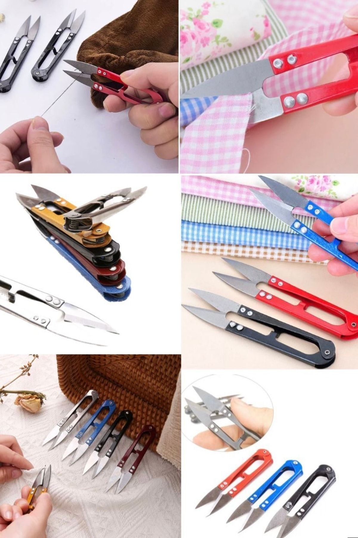 Utelips-Clothes Textile Fishing Scissors Sharp Practical Scissors Steel Cross Scissors Mini Craft Scissors Finger Scissors 8