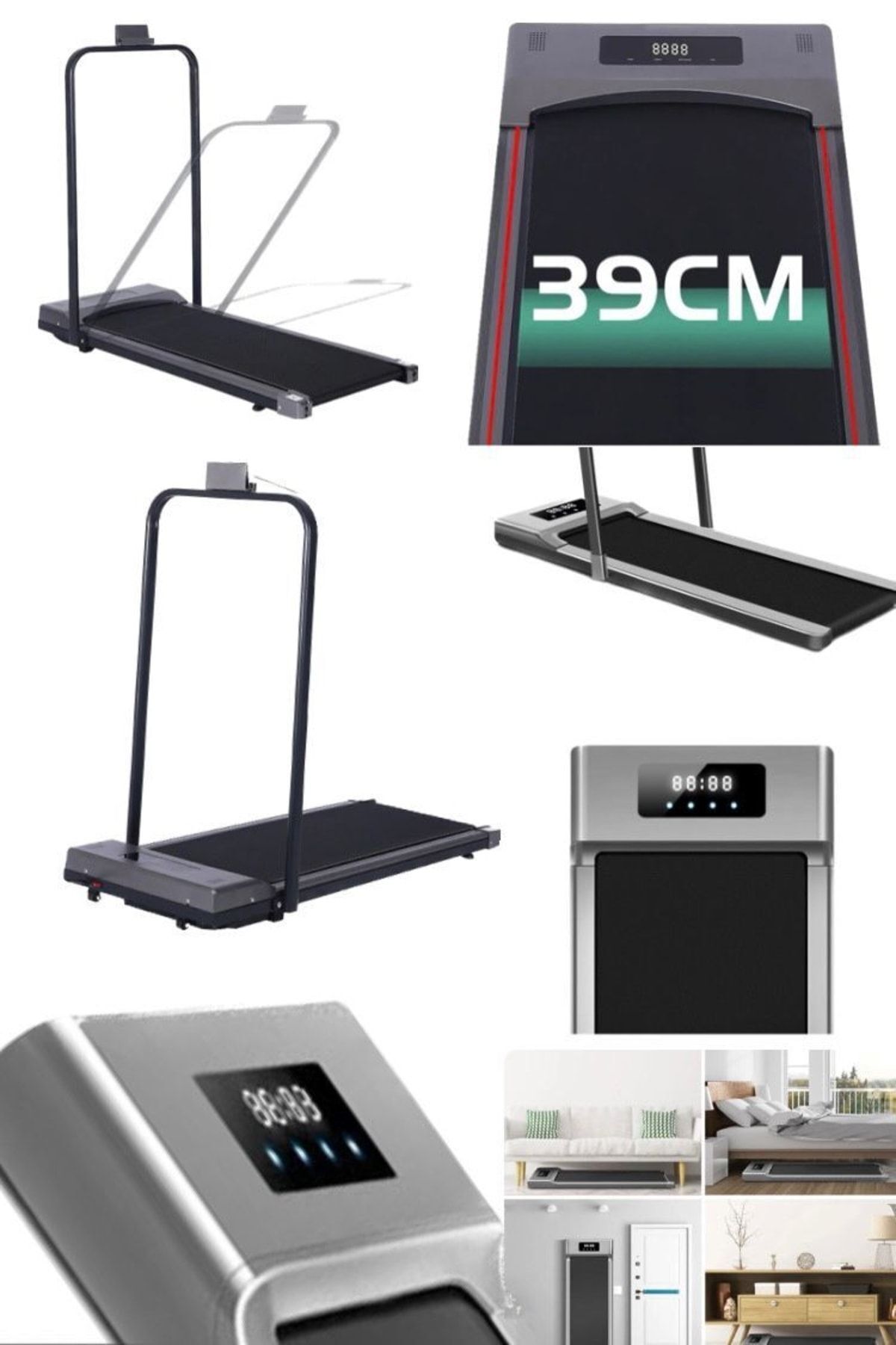 Utelips Katlanabilir Akıllı Koşu Bandı Portatif Yer Kaplamaz Lcd Ekranlı 17,5 Kg Süspansiyon Sistemli Kalite