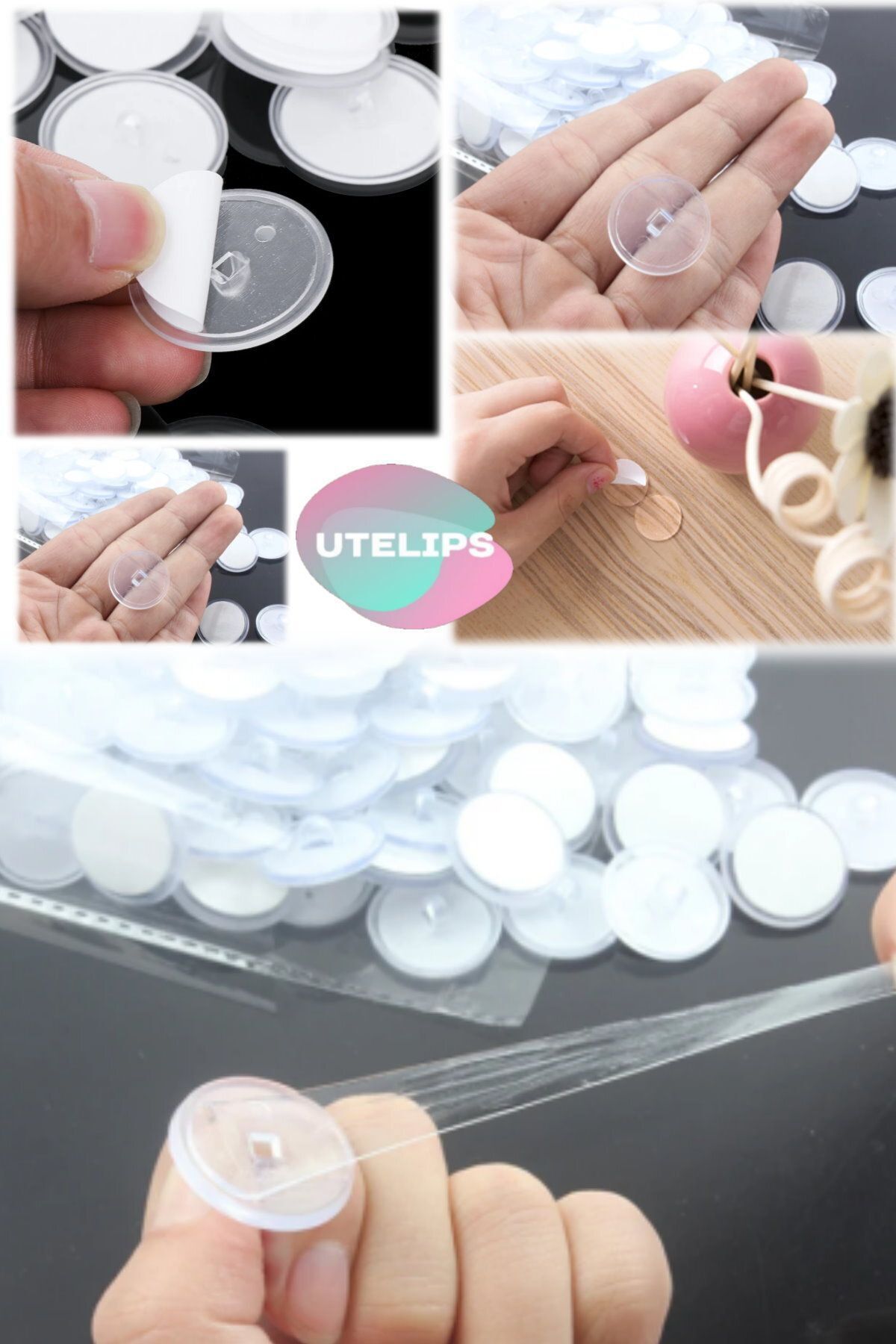 Küçük Burjuvazi-60 Pieces Multi-Purpose Without Using Nails Adhesive Diameter Without Punching Paste Painting Note Frame Plaque Hanging 4