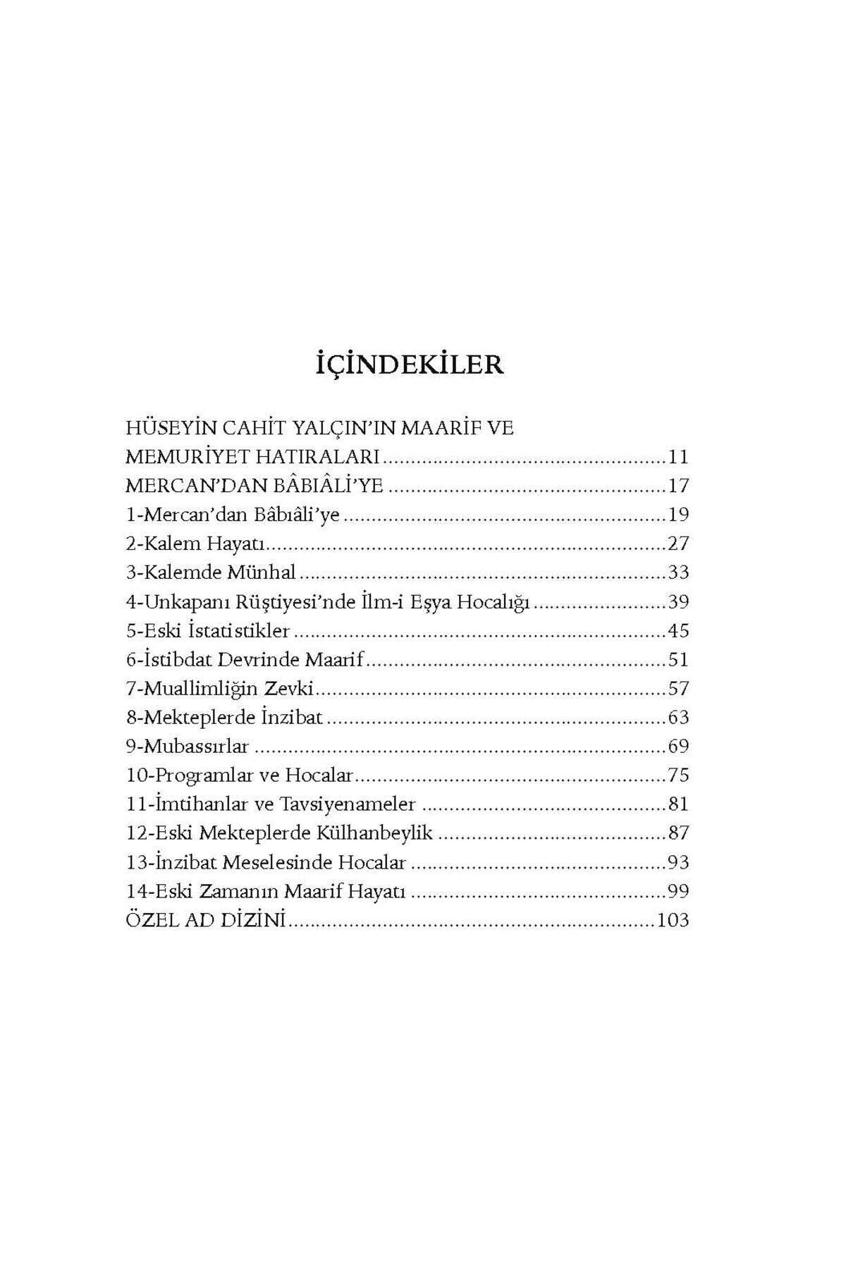 Mercan'dan Bâbıâli'ye Maarif ve Memuriyet Hatıraları / Hüseyin Cahit Yalçın 7