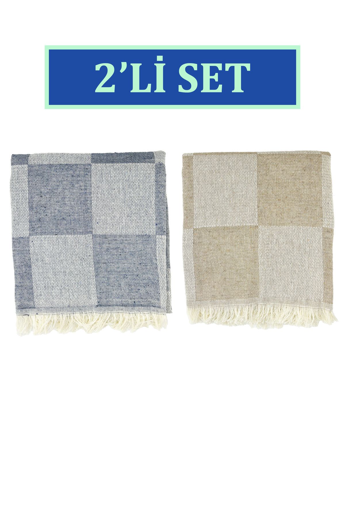 sethome collection 70x155 Cm Set De 2 Prosoape De Plajă Cu Model Șah În Carouri (set De Cupluri) Unisex - Single Dimension