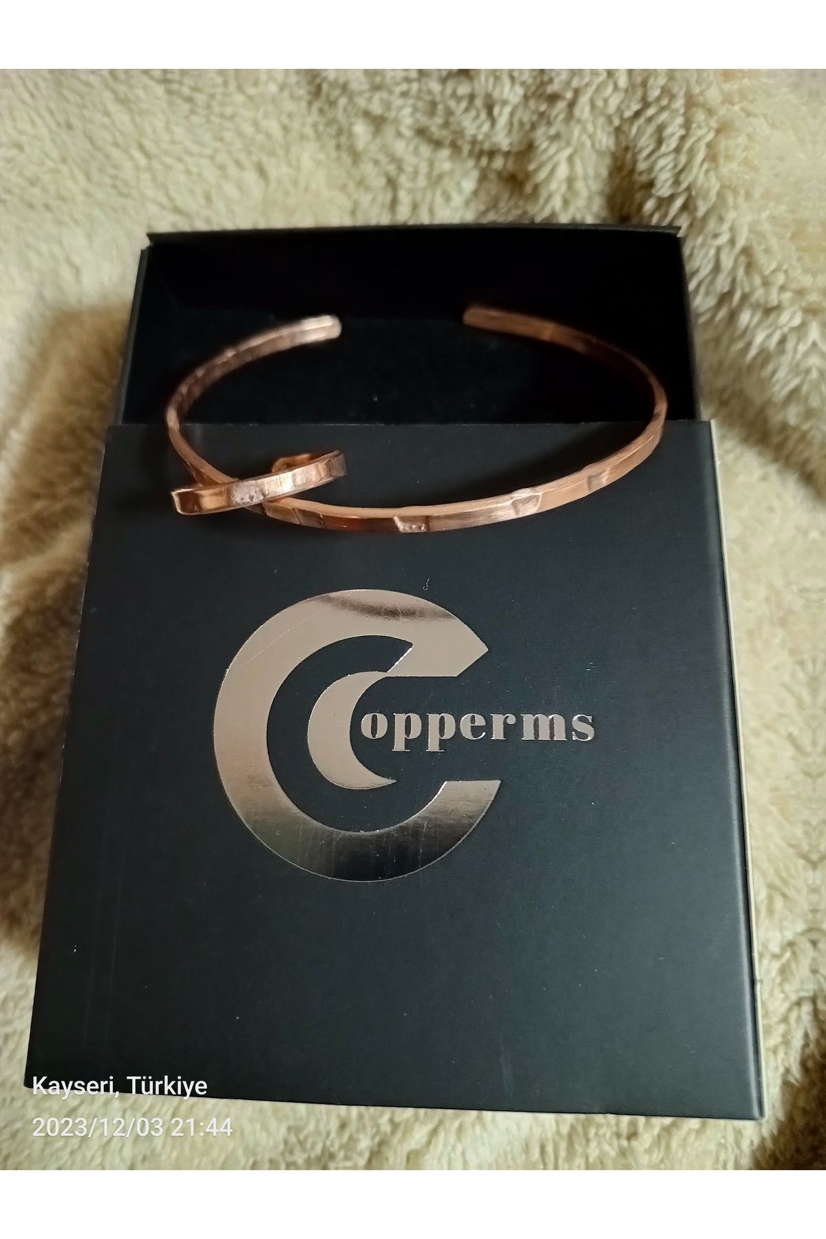 COPPERMS-Women's Copper Forged Thin Ring And Bracelet Handmade Mini Set 5