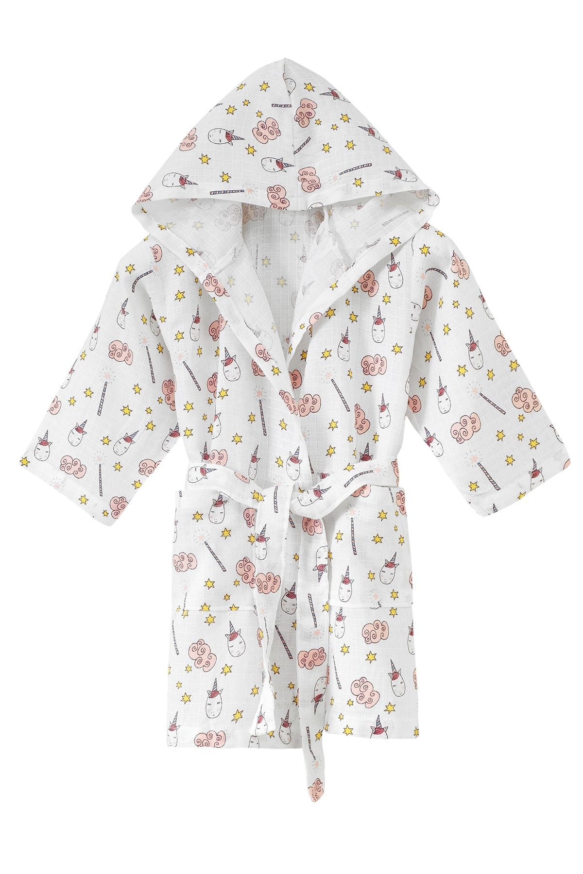 Lunanino-Muslin 100% Cotton Baby Bathrobe 5-7 Years Unicorn 1