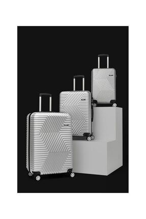 G&d Gedox Polo Suitcase Abs 3'lü Lüx Valiz Seyahat Seti Gri G3