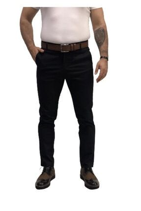 Solmayan Siyah Dar Kesim Ütü Istemeyen Petek Dokuma Şık Ofis-İş Erkek Pantolon DRKMMM1000000