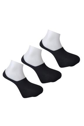 Erkek Düz Likralı Babet Siyah Renkli Çorap 42-45 Beden 3'lü Set M0E0818-2001