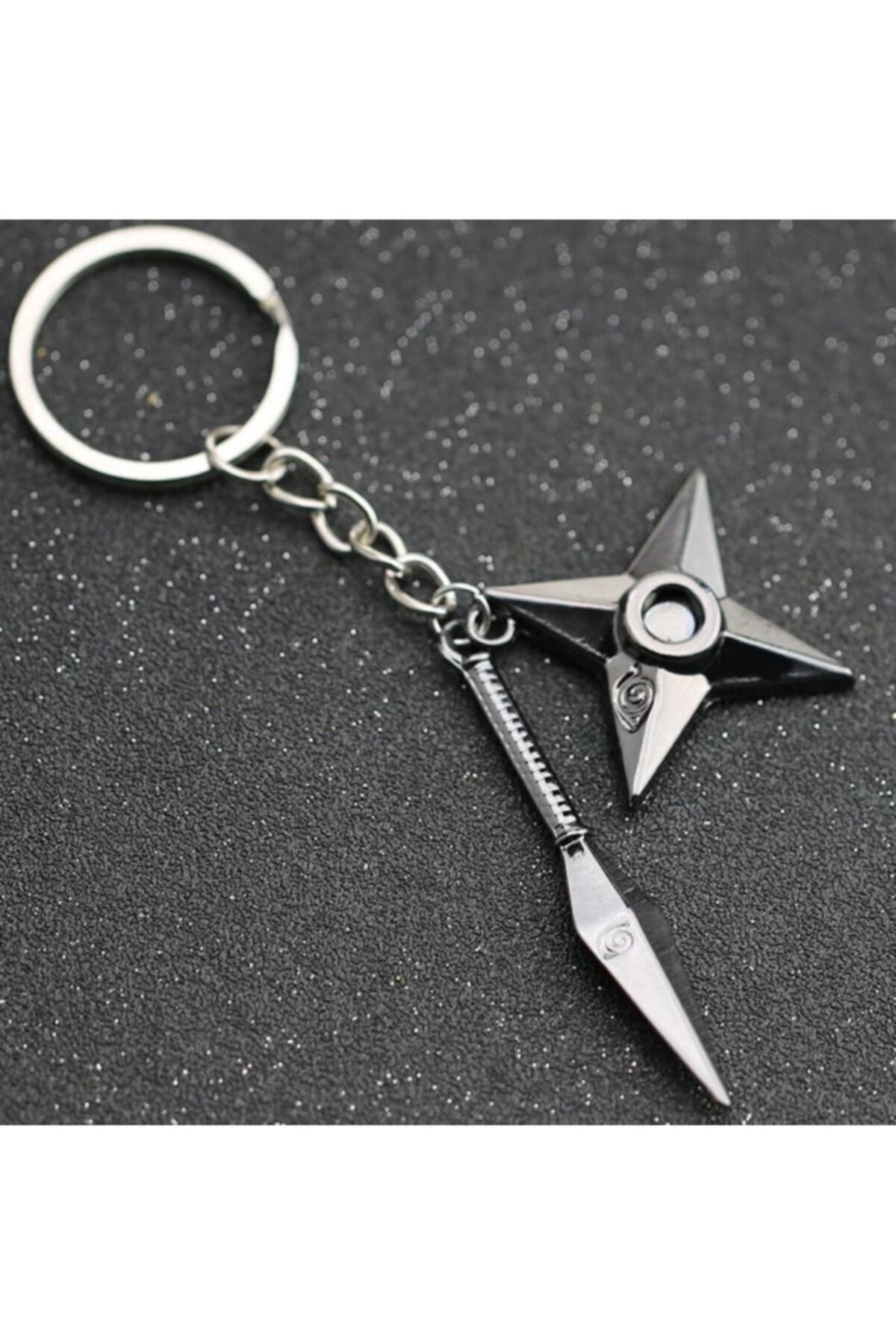 Köstebek-Naruto Keychain Kunai Shuriken Dart Weapon Konoha Logo Keychain 2