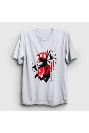 Unisex Beyaz Fly High Voleybol Anime Haikyu T-shirt 237359tt