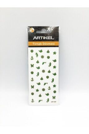 Yeşil Deniz Temalı Metalik Tırnak Sticker ART-307-Y