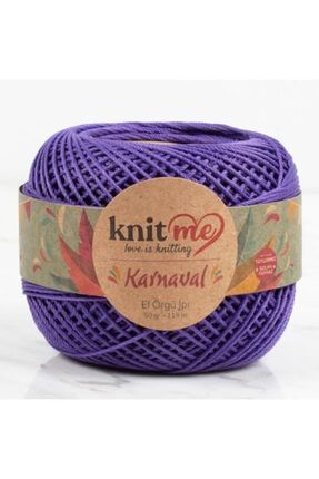 Knit Me Karnaval El Örgü Ipi 20 Kat 50 Gr 118 M. No:1823, Mor td753689