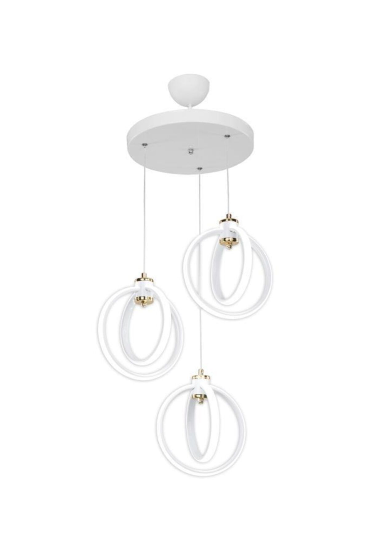 MANO-Loretta Triple White Led Chandelier Set 2