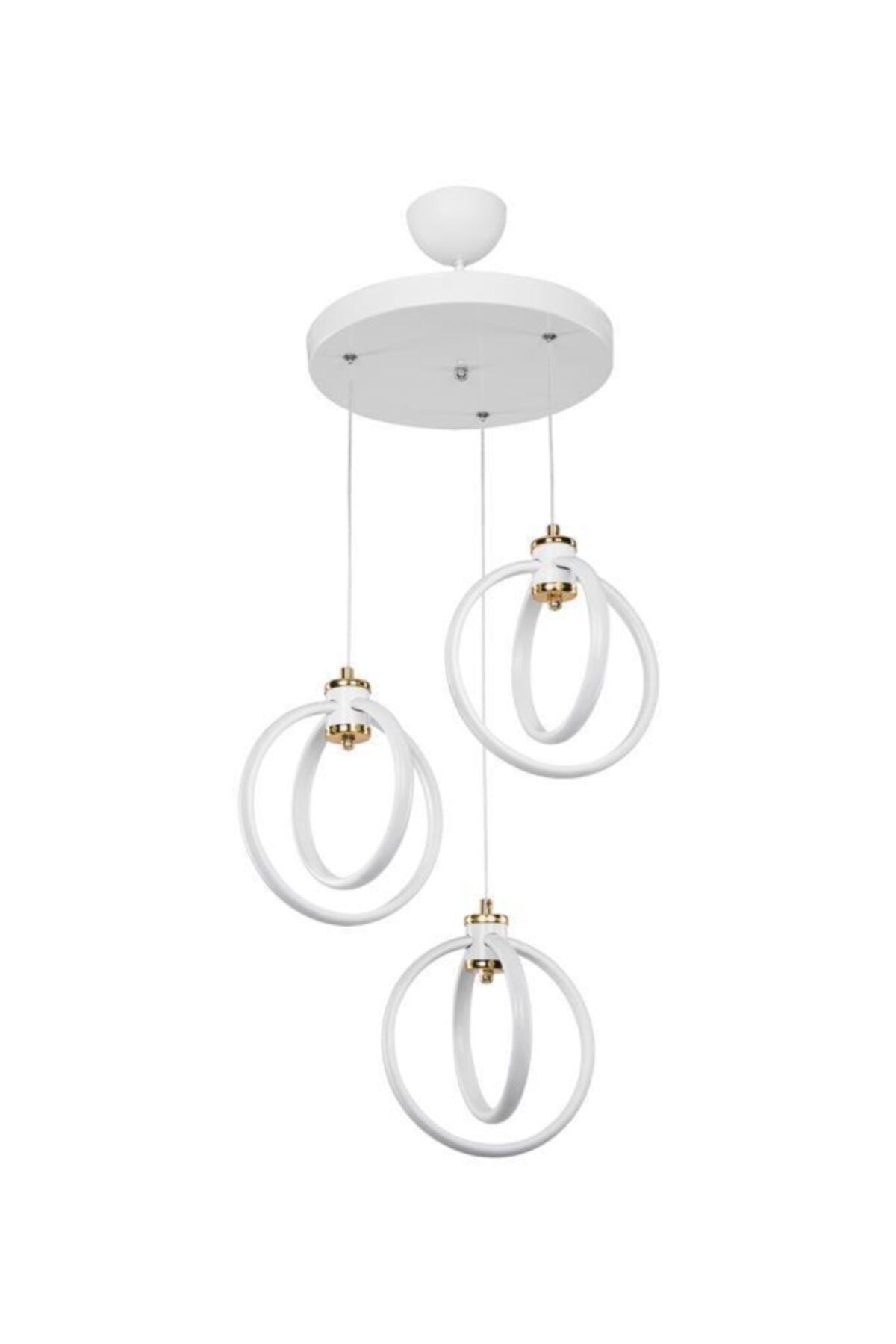 MANO-Loretta Triple White Led Chandelier Set 4