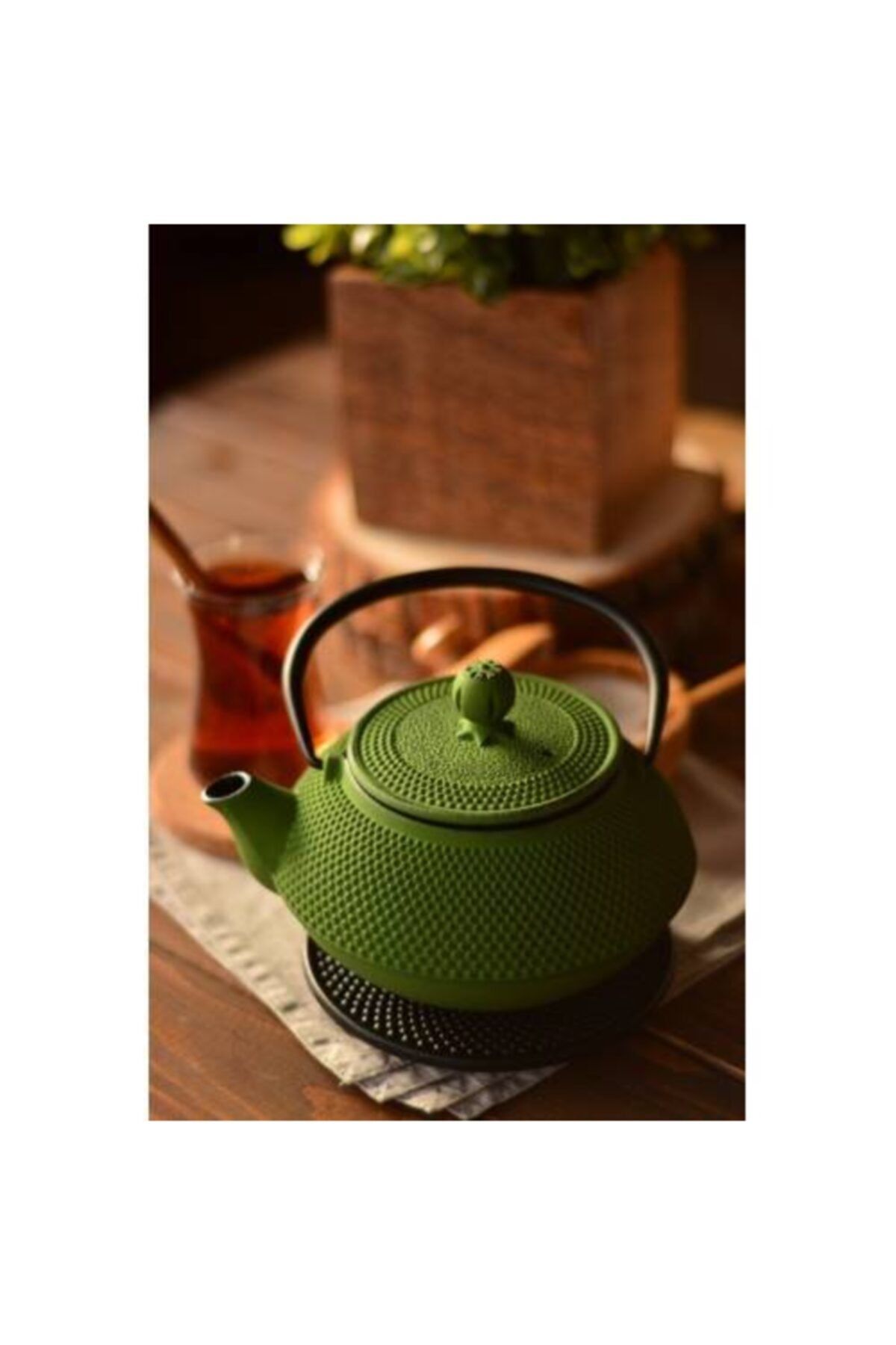 Bambum-Taşev T0078 Linden Hyacinth 750 Ml Pistachio Green Cast Teapot Teapot 2