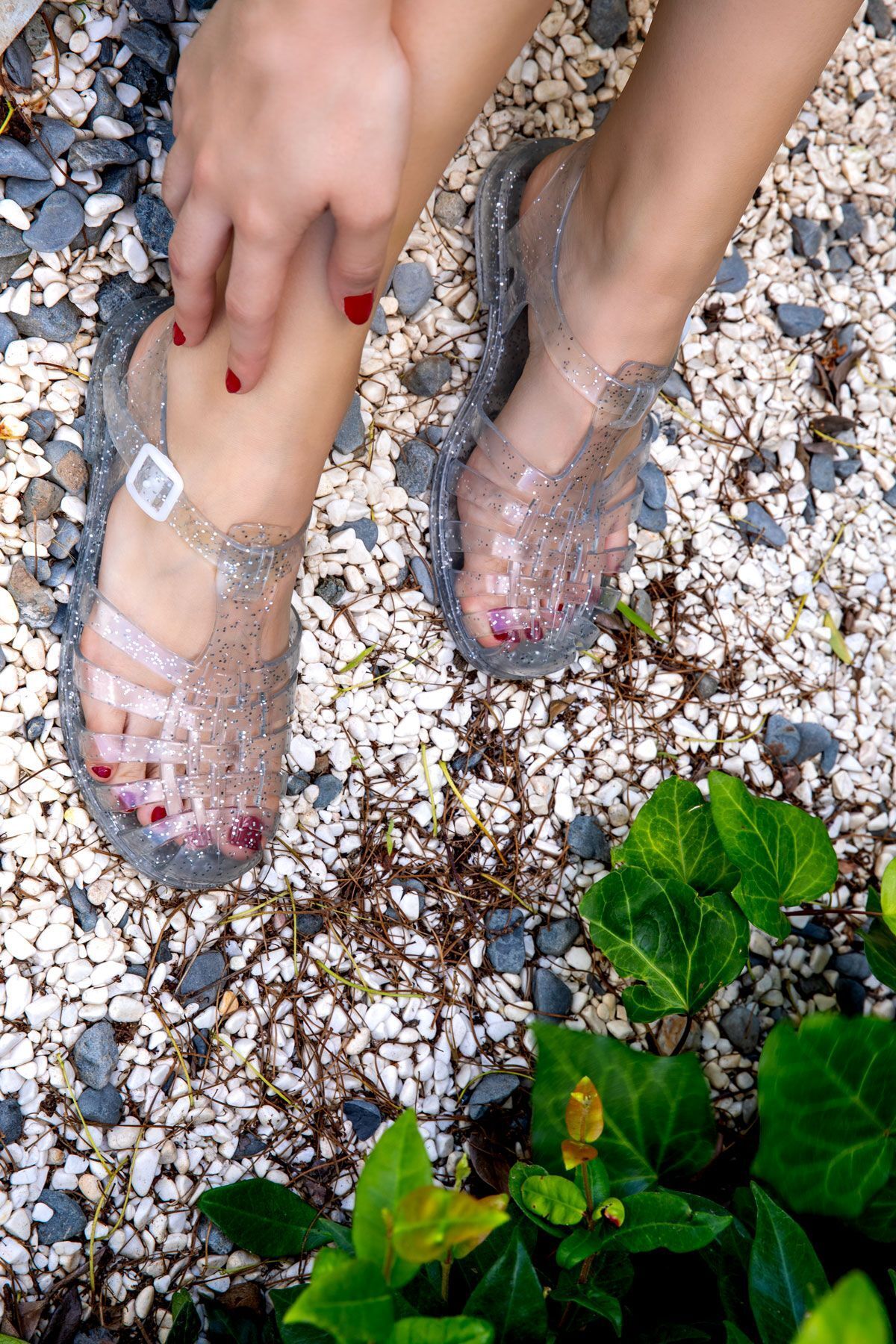 SOHO-Transparente Glitzer-Damensandalen 18234 3