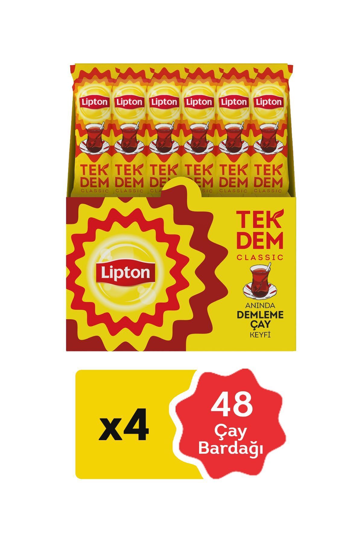 Lipton Tek Dem bardak poşet çay 24 lu*4 adet