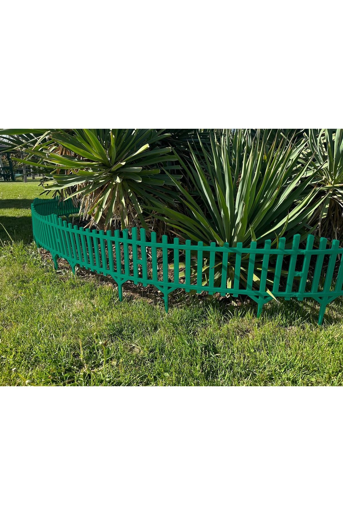 Green 10 Pieces Garden Fence Decorative Flexible Plastic Fence Landscape Protection Fence Total 580-36 Cm-LW