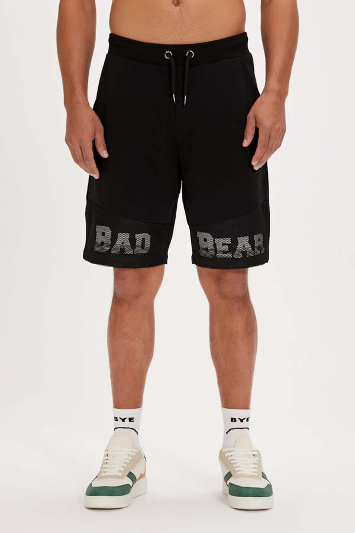 24.01.18.012 شورت نخی شانه دار مردانه Bad Bear Grid NIGHT Bad Bear