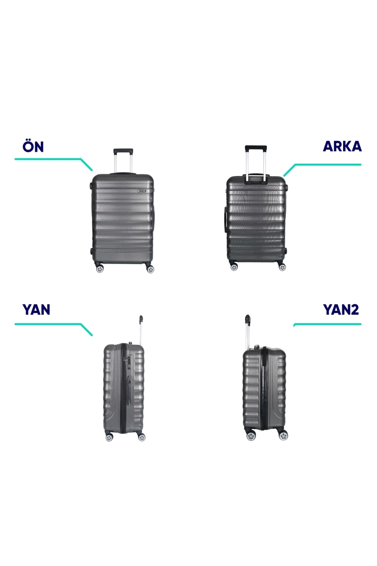 Vegmann  Delphin Antrasit Büyük Boy Valiz - Görsel 9