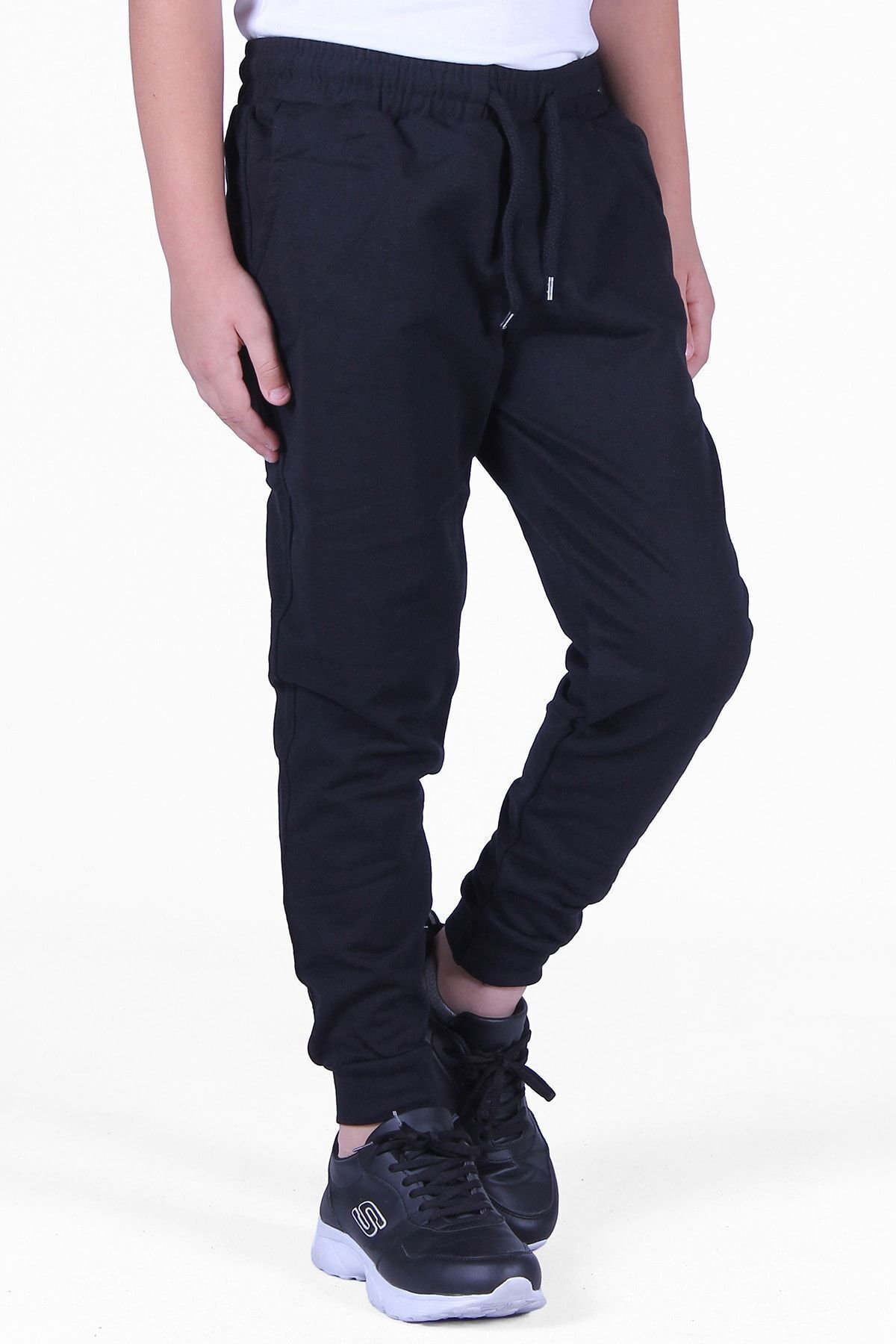 PAN O K DS 2 Piece Plain Boys Grey Black Double Pocket Sweatpants Trendyol