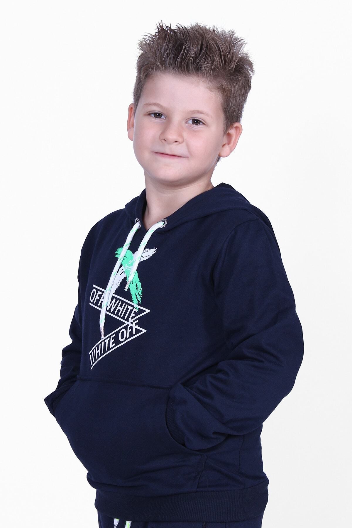 سویشرت پسرانه آبی سرمه ای PANİO KİDS | PK00165 اورجینال - تصویر 2