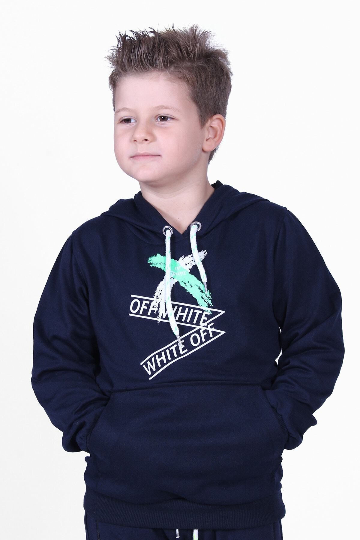 سویشرت پسرانه آبی سرمه ای PANİO KİDS | PK00165 اورجینال - تصویر 3